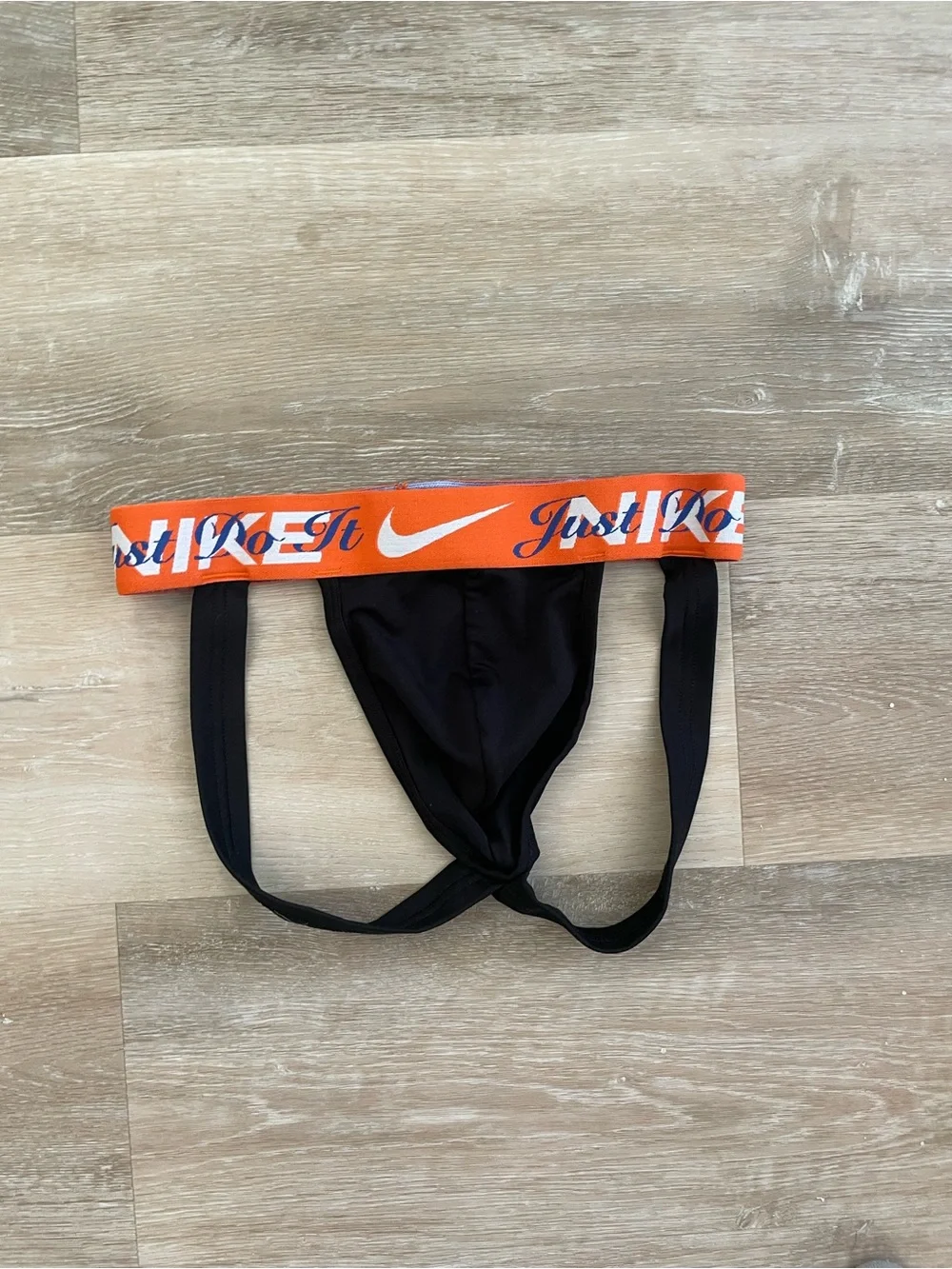 Nike Men’s Black/orange Jock with ‘Just Do It’ Waistband